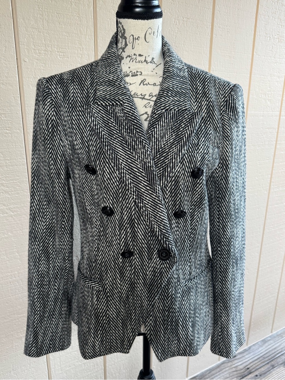 L’Agence Houndstooth double breasted jacket size 10
